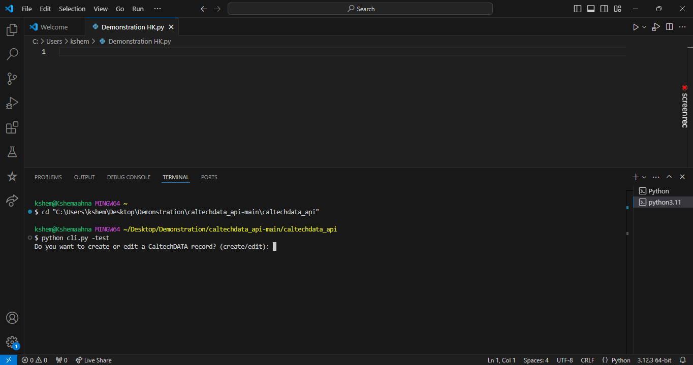 VSCode test cli